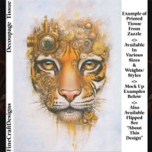 Mechanical Steampunk Tiger Face ER1L Decoupage