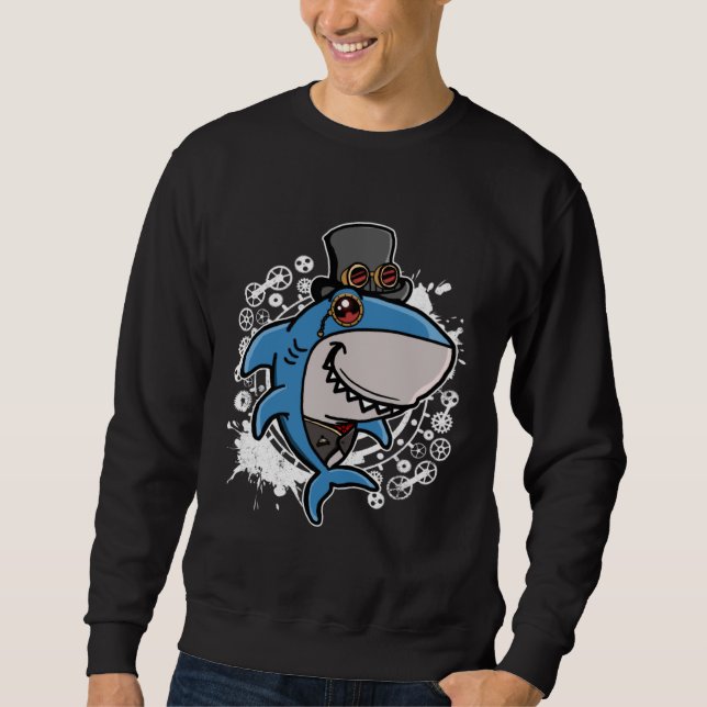 Mechanical Victorian Steampunk Shark Sweatshirt (Vorderseite)