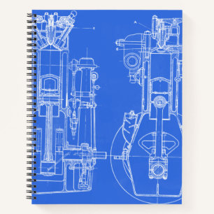 Mechanichal Zeichnend Blueprint Engineer Notizbuch