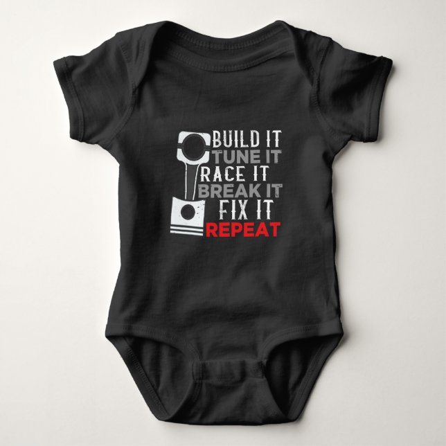 Mechanics Car Tuner Workshop Enthusiast Car Tuning Baby Strampler (Vorderseite)