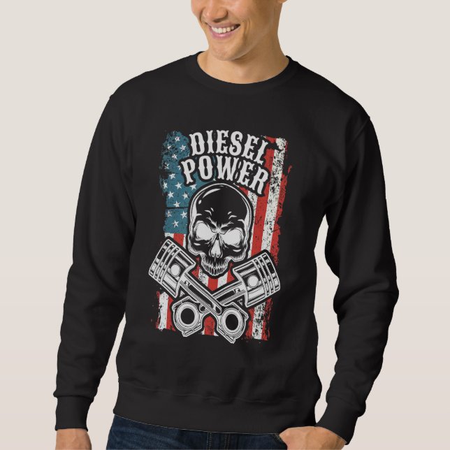 Mechanics Usa Flag Diesel Power Sweatshirt (Vorderseite)