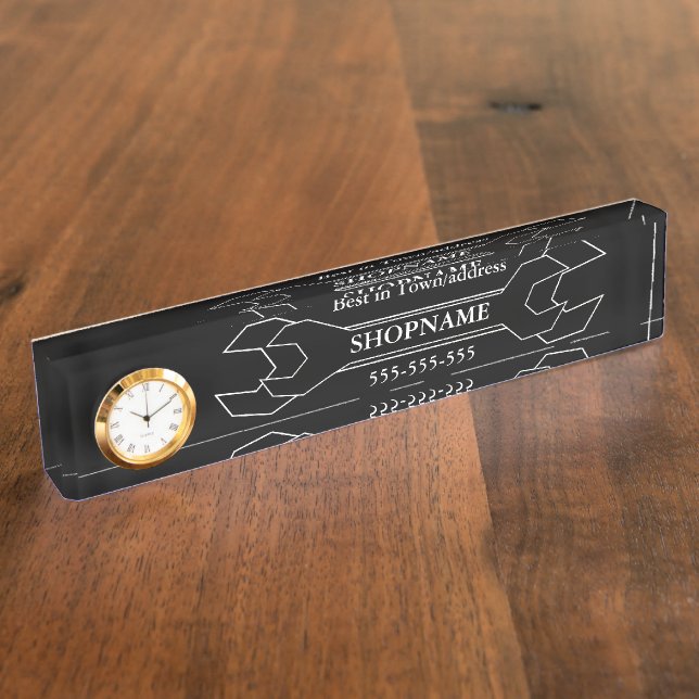 Mechanik/Auto-Shop Namensplakette (Seite)