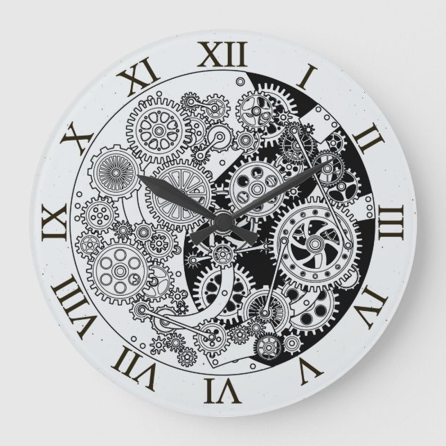 Mechanik der Uhr mit Zahnrädern, Wanduhr (Vorderseite)