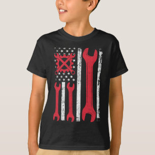 Mechanik-Flagge Patriotisches Auto für Autofans M T-Shirt