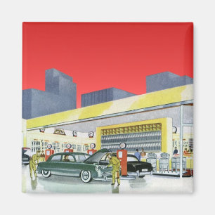 Mechanik für Vintages Auto Komplettwagen Garage Magnet