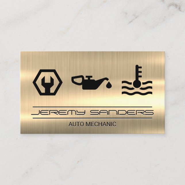 Mechanik | Goldmetall | Tools Services Visitenkarte (Vorderseite)