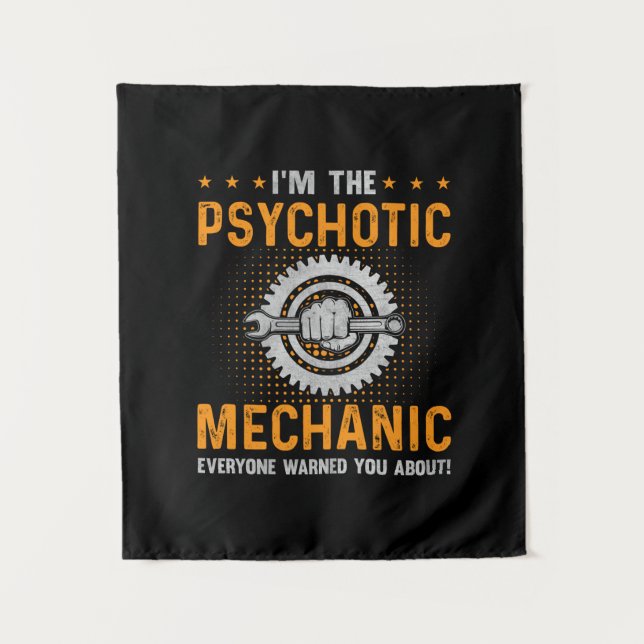 Mechanik | Ich bin der Psychotiker Wandteppich (Vorderseite)