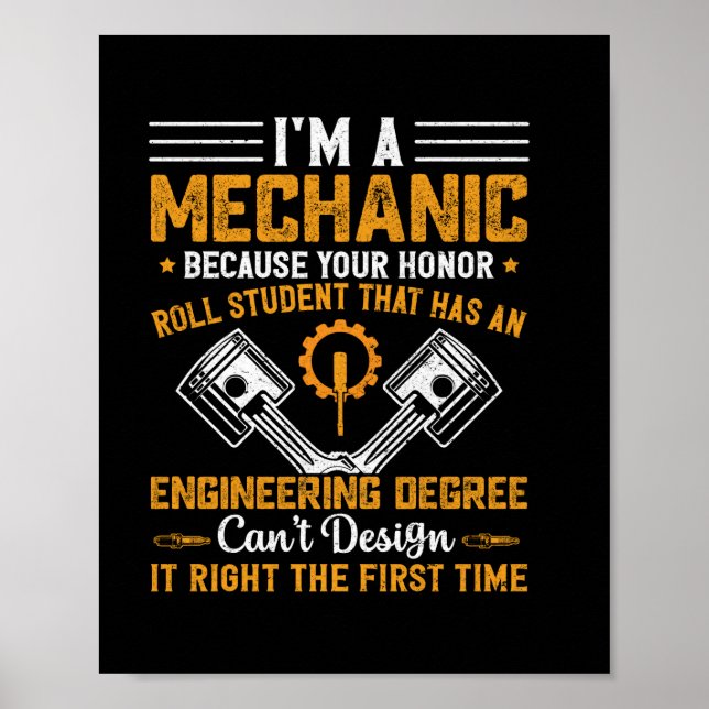 Mechanik | Ich bin ein Mechaniker Poster (Vorne)