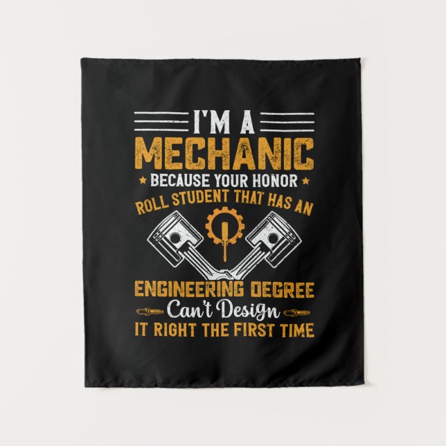 Mechanik | Ich bin ein Mechaniker Wandteppich (Vorderseite)