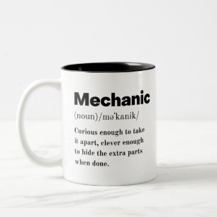 Mechanik Ich repariere Autokinderfehler Zweifarbige Tasse