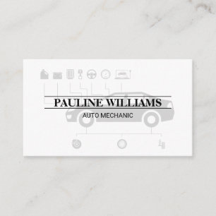 Mechanik Ingenieur Auto-Diagramm Visitenkarte