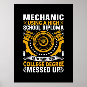 Mechanik mit einem Diplom Poster
