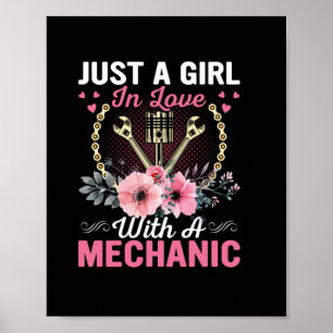 Mechanik nur eines Mädchens in Liebe mit einem Mec Poster