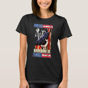 Mechanik Rückgrat Amerikas Vatertag USA-Flagge T-Shirt