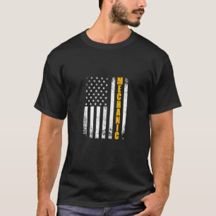 Mechaniker Amerikanische Flagge USA Vintage Lustig T-Shirt