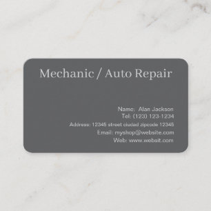 \Mechaniker / Autoreparatur-Geschäftskarte editier Visitenkarte
