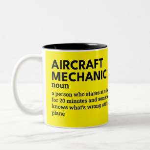 Mechaniker des Flugzeugs - Witziger Kaffee-Cup Zweifarbige Tasse