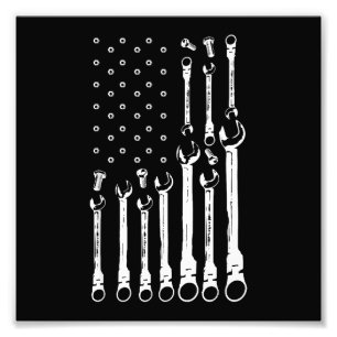 Mechaniker-Flagge Amerikanische patriotische Flagg Fotodruck