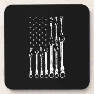 Mechaniker-Flagge Amerikanische patriotische Flagg Getränkeuntersetzer