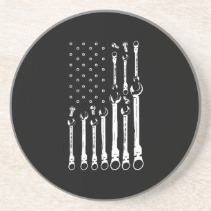 Mechaniker-Flagge Amerikanische patriotische Flagg Getränkeuntersetzer