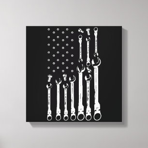 Mechaniker-Flagge Amerikanische patriotische Flagg Leinwanddruck