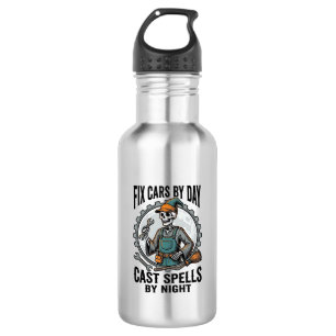 Mechaniker-Hexen-Shirt Vintage-Halloween-Reparatur Edelstahlflasche
