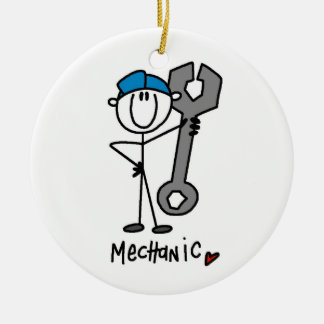 Mechaniker mit Schlüssel-Strichmännchen Keramikornament