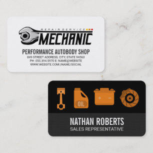 Mechaniker-Reparaturwerkzeuge Autoservices Visitenkarte