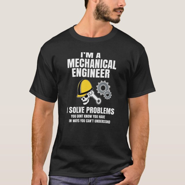 Mechaniker Schwarz-Weiß T-Shirt (Vorderseite)