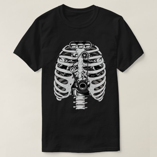 Mechaniker Skeleton Mechaniker T-Shirt (Design vorne)