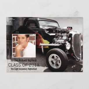 Mechaniker-Studentv8-Emblem-Foto-Absolvent Ankündigung