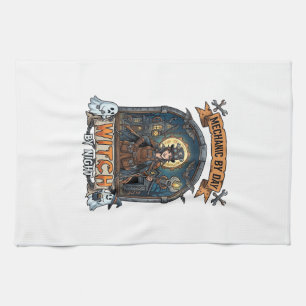 Mechaniker Tag Hexen Nacht Halloween Steampunk Fra Geschirrtuch