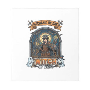 Mechaniker Tag Hexen Nacht Halloween Steampunk Fra Notizblock