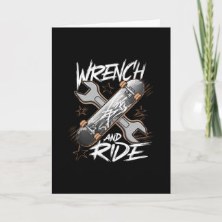 Mechaniker und Skateboarder - Skateboard und Schra Karte
