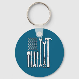 Mechaniker Werkzeuge Amerikanische Flagge USA Schlüsselanhänger