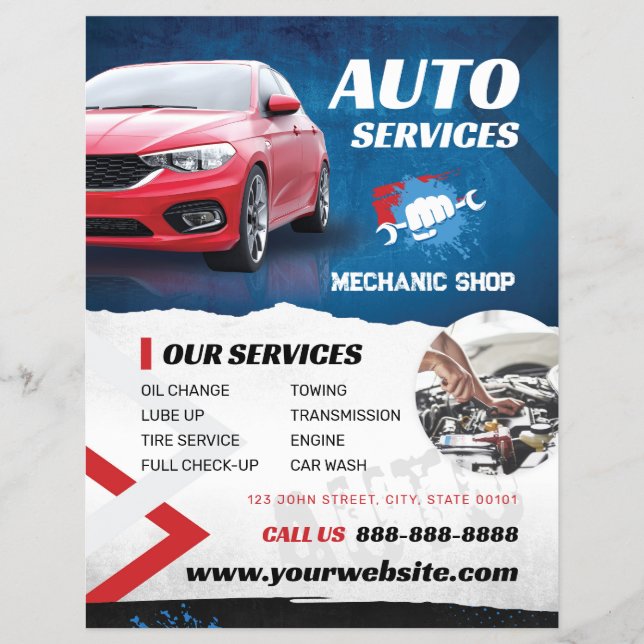Mechanikshop Auto Services Flyer (Vorne)