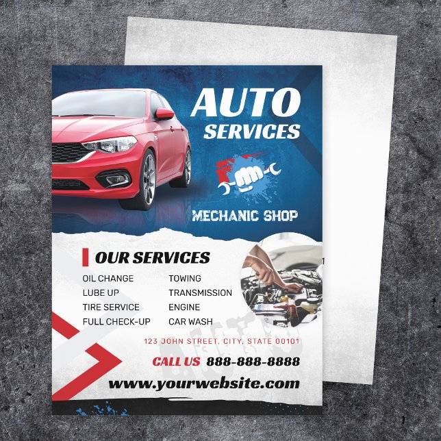 Mechanikshop Auto Services Flyer (Von Creator hochgeladen)