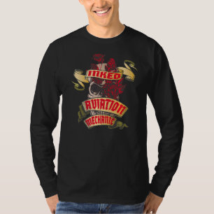 Mechanisch eingetauchter Schädel und Rote Rosen Ta T-Shirt