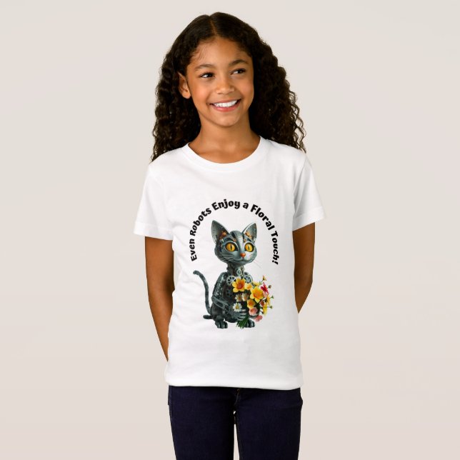 Mechanisch-Romantische Katze T-Shirt (Vorne ganz)
