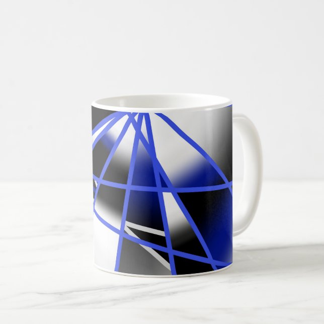 Mechanisch Zeichnend Mosaik mit blauer Farbenfüllu Kaffeetasse (VorderseiteRechts)