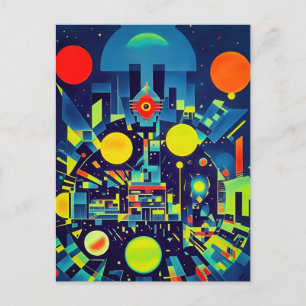 Mechanische Abstraktion Postkarte