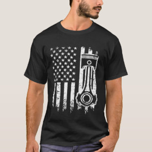 Mechanische amerikanische Flagge Pistole I Liebe z T-Shirt