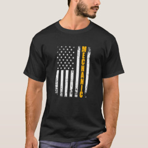 Mechanische amerikanische Flagge Usa Patriotic Pro T-Shirt