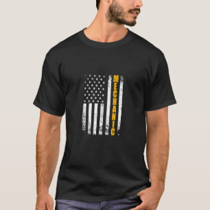Mechanische amerikanische Flagge USA Vintag Funny T-Shirt