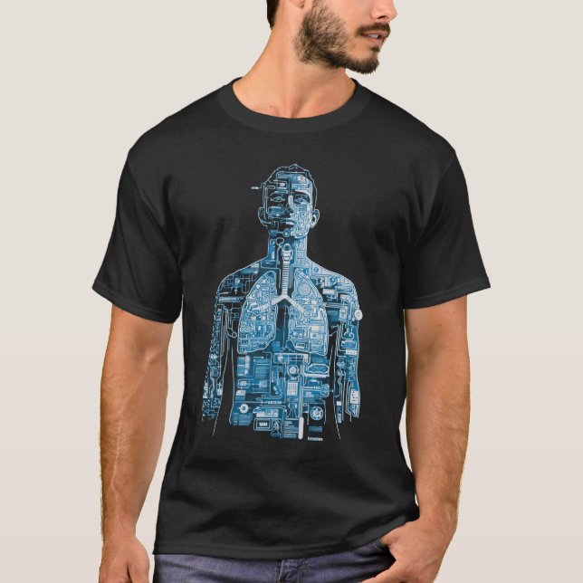 Mechanische Anatomie — Atemsystem T-Shirt (Vorderseite)