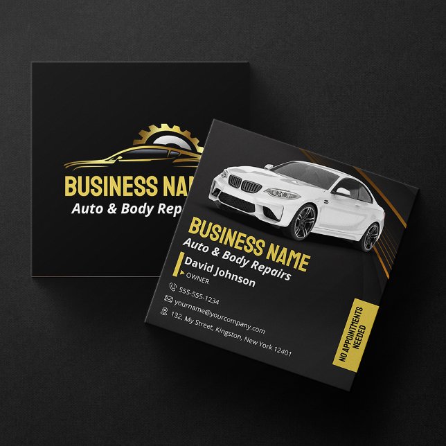 Mechanische Auto-Karosserie-Karosserie für Auto in Quadratische Visitenkarte (Von Creator hochgeladen)