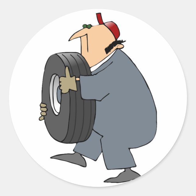 Mechanische Beförderung eines Reifenaufklebers Runder Aufkleber (Vorderseite)