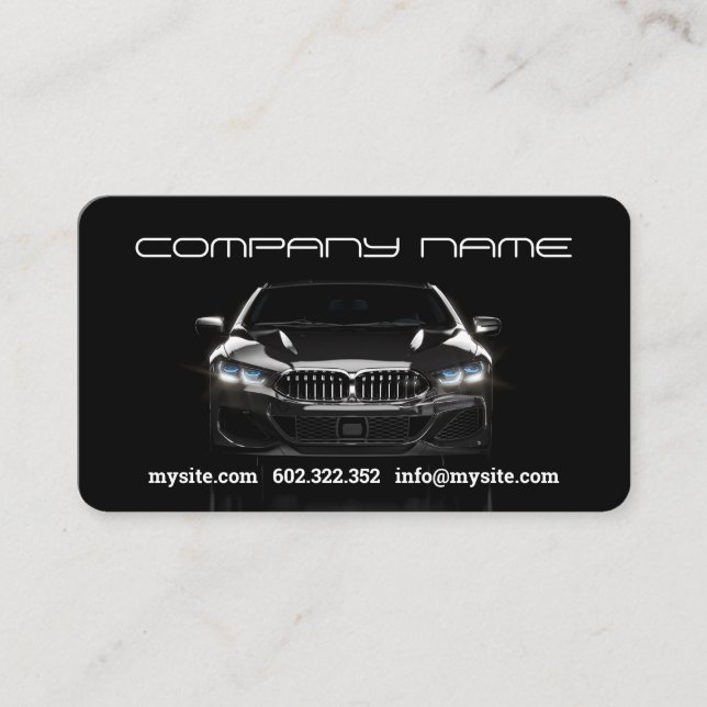 Mechanische Black Car Business Card Visitenkarte (Vorderseite)