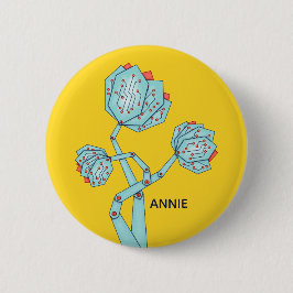 Mechanische Blume der Schalttafel Geek Girl Name Button