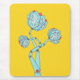 Mechanische Blume Geek Girl Mousepad